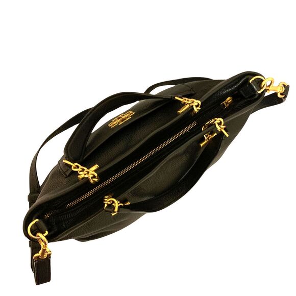 Tory Burch  Black Leather Satchel Versatile Cross Body /Shoulder Bag - Picture 11 of 12